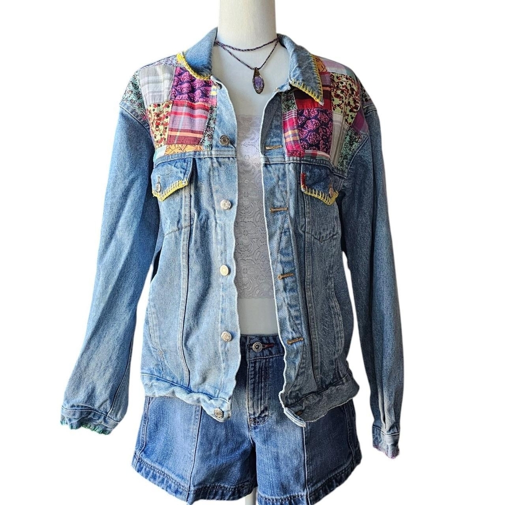 Patchwork Denim Jacket - image 1
